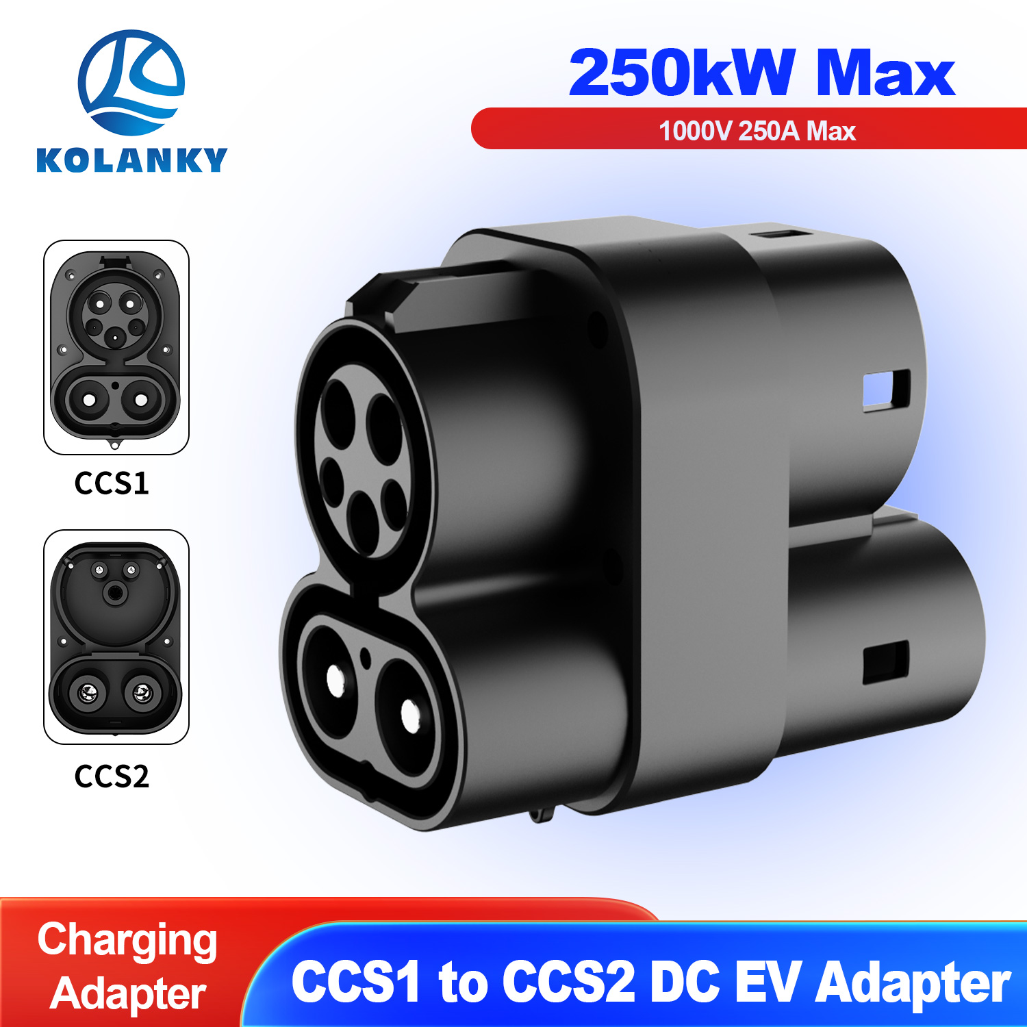 Ccs2 To Ccs1 Fast Charge Adapter 250Kw - محول شحن السيارات الكهربائية من Kolanky
