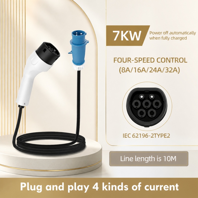 شاحن محمول للمركبات الكهربائية - مراجعة Portable Ev Charger 32A Type 2 Cee Plug وسعره