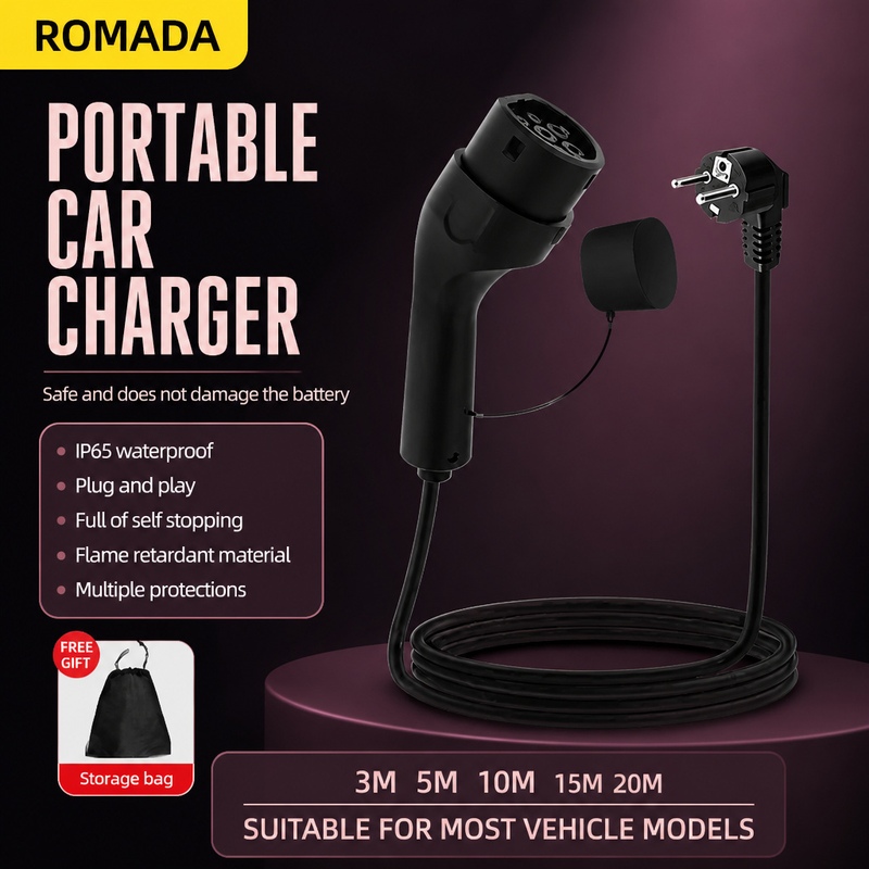 شاحن متنقل للمركبات الكهربائية - مراجعة Portable Ev Charger 32A Type 2 Cee Plug وسعره